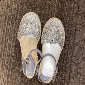 Silver Glitter Esperanza Sandals